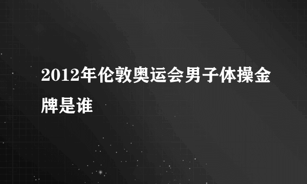 2012年伦敦奥运会男子体操金牌是谁