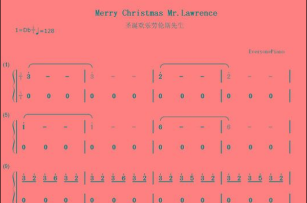 跪求merry christmas mr.lawrence 简谱