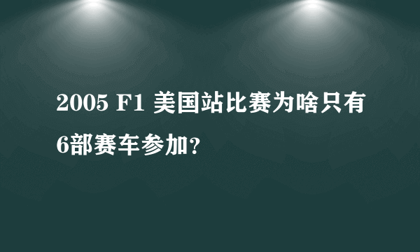 2005 F1 美国站比赛为啥只有6部赛车参加？