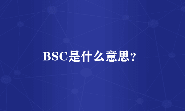 BSC是什么意思？