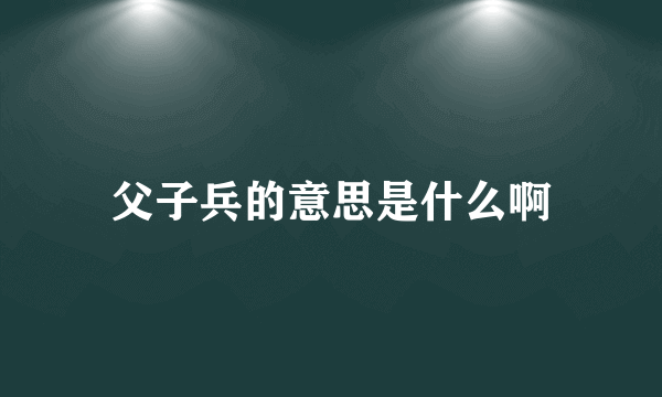 父子兵的意思是什么啊