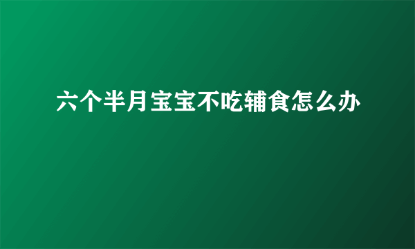 六个半月宝宝不吃辅食怎么办