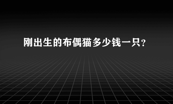 刚出生的布偶猫多少钱一只？