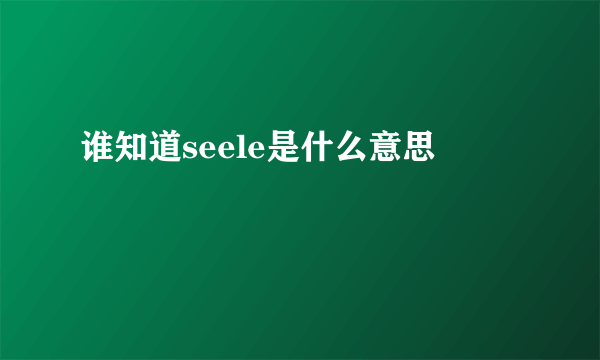 谁知道seele是什么意思