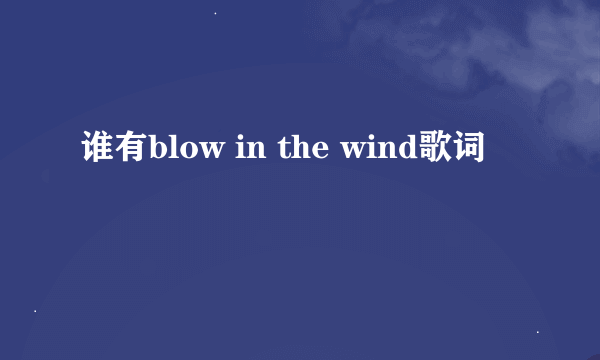 谁有blow in the wind歌词