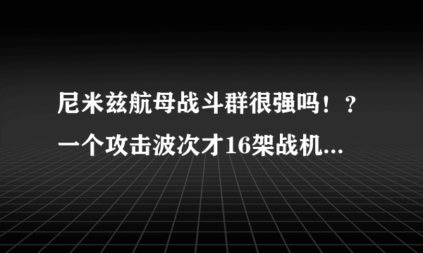 尼米兹航母战斗群很强吗！？一个攻击波次才16架战机而已，一整天才能上百架，我看威力也不大啊