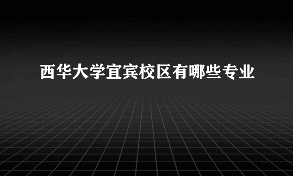 西华大学宜宾校区有哪些专业