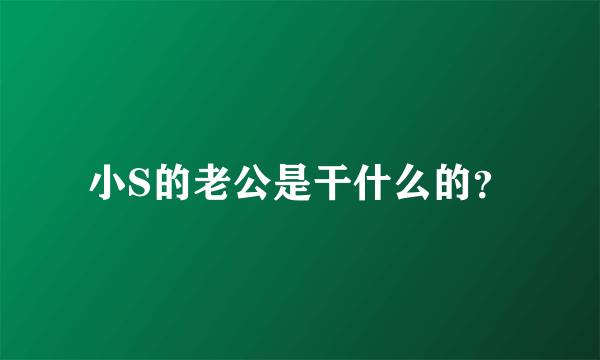 小S的老公是干什么的？