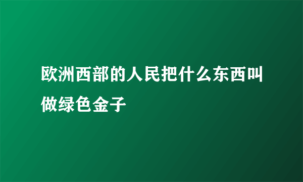 欧洲西部的人民把什么东西叫做绿色金子