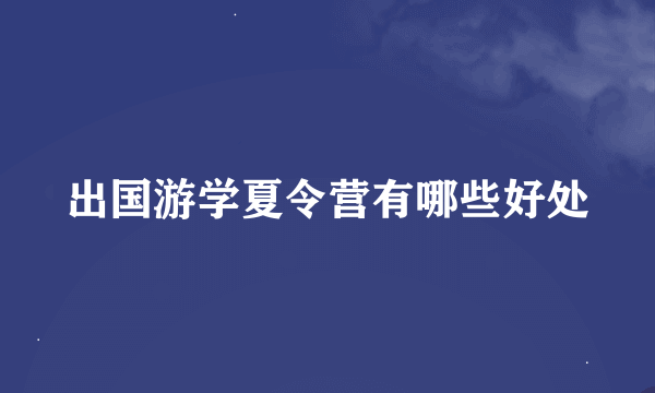 出国游学夏令营有哪些好处