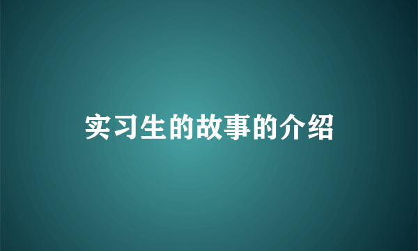 实习生的故事的介绍