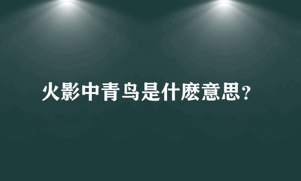 火影中青鸟是什麽意思？