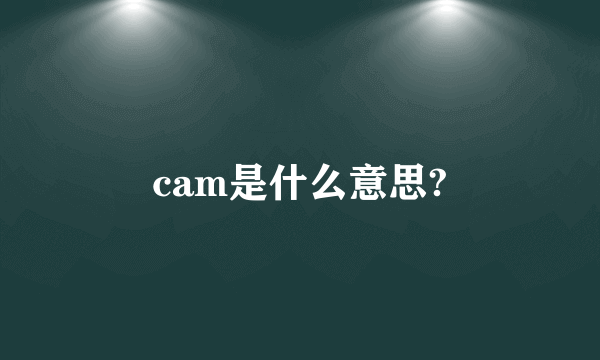 cam是什么意思?