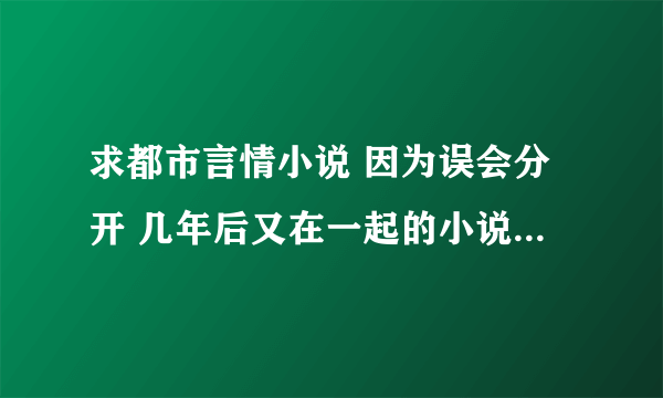 求都市言情小说 因为误会分开 几年后又在一起的小说 不要有孩子的 结局要好的