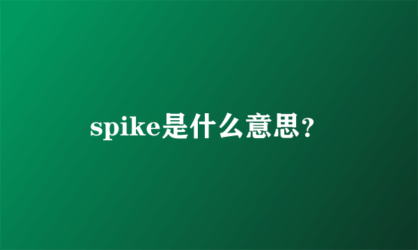 spike是什么意思？