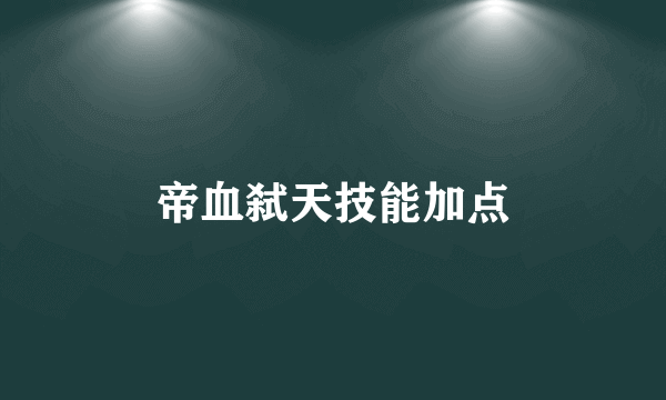 帝血弑天技能加点