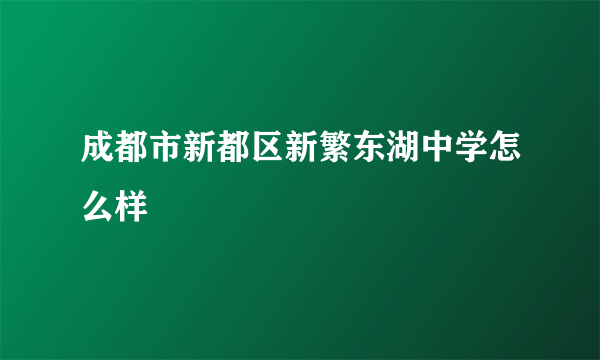 成都市新都区新繁东湖中学怎么样