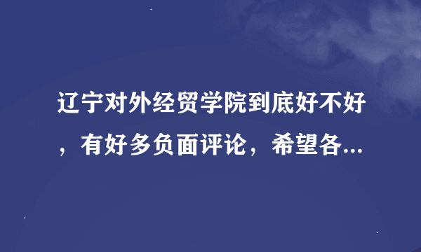 辽宁对外经贸学院到底好不好，有好多负面评论，希望各位给个答案。