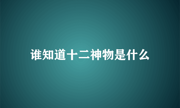 谁知道十二神物是什么