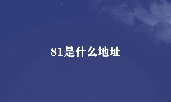 81是什么地址