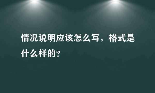 情况说明应该怎么写，格式是什么样的？