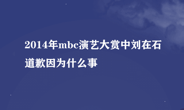 2014年mbc演艺大赏中刘在石道歉因为什么事