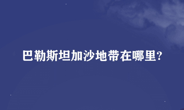 巴勒斯坦加沙地带在哪里?