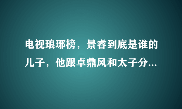 电视琅琊榜，景睿到底是谁的儿子，他跟卓鼎风和太子分别是什么关系？？？