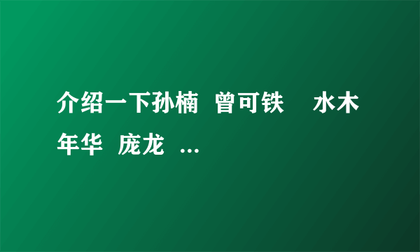 介绍一下孙楠  曾可铁    水木年华  庞龙  少女时代  王力宏    张惠妹  的好听歌曲 还有好听的DJ