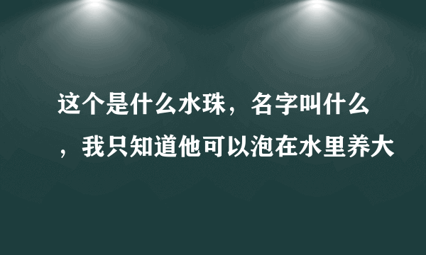 这个是什么水珠，名字叫什么，我只知道他可以泡在水里养大