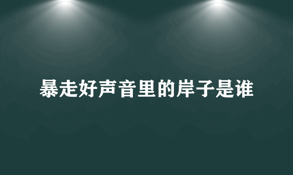 暴走好声音里的岸子是谁