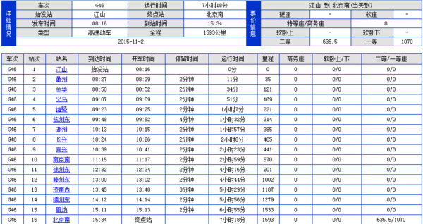 北京到杭州高铁途径站点有哪些？