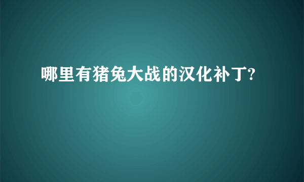 哪里有猪兔大战的汉化补丁?