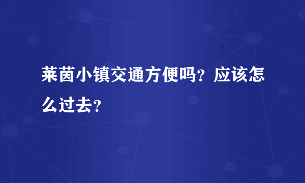 莱茵小镇交通方便吗？应该怎么过去？