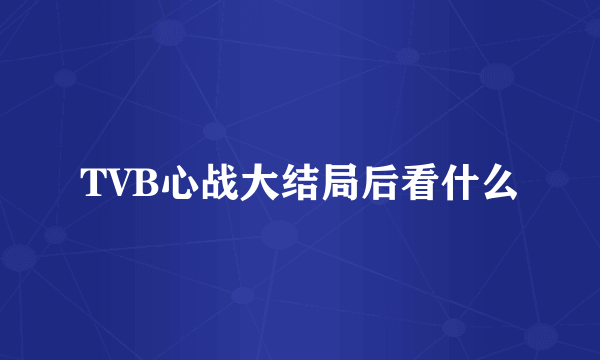 TVB心战大结局后看什么