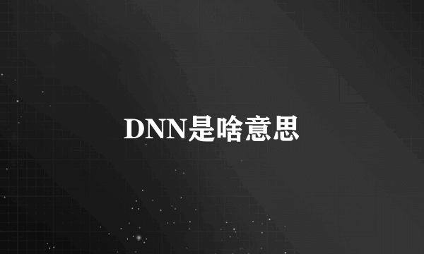 DNN是啥意思