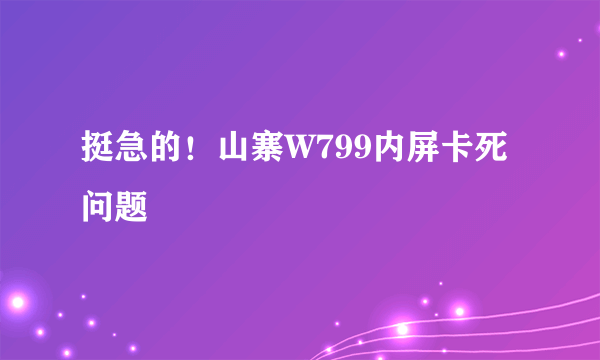 挺急的！山寨W799内屏卡死问题