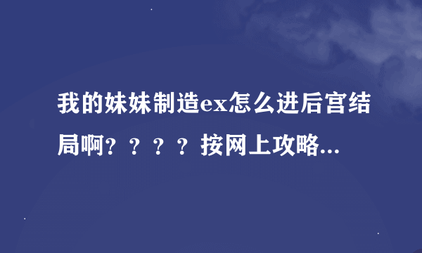 我的妹妹制造ex怎么进后宫结局啊？？？？按网上攻略洛克结局啊？？？怎么回事？？