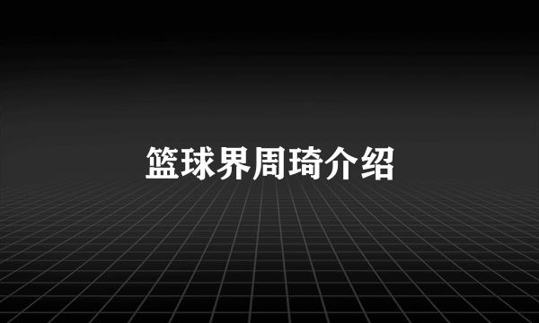 篮球界周琦介绍