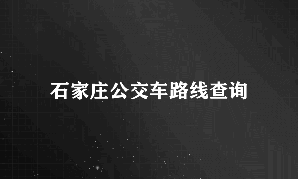 石家庄公交车路线查询