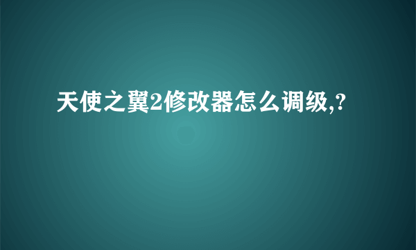 天使之翼2修改器怎么调级,?