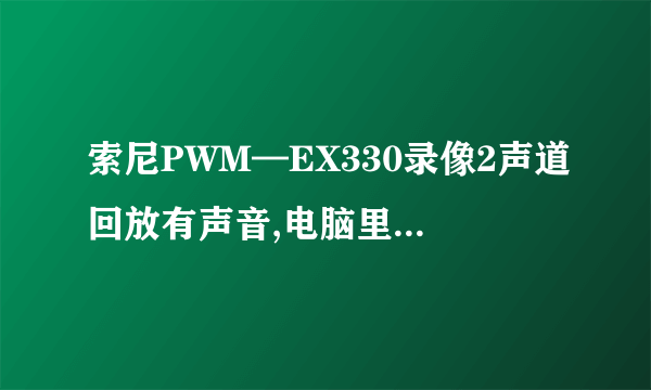 索尼PWM—EX330录像2声道回放有声音,电脑里没有声音