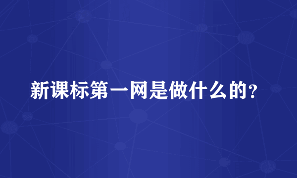 新课标第一网是做什么的？