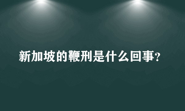 新加坡的鞭刑是什么回事？