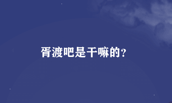 胥渡吧是干嘛的？