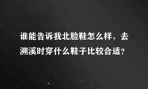 谁能告诉我北脸鞋怎么样，去溯溪时穿什么鞋子比较合适？