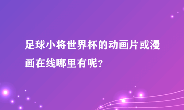 足球小将世界杯的动画片或漫画在线哪里有呢？