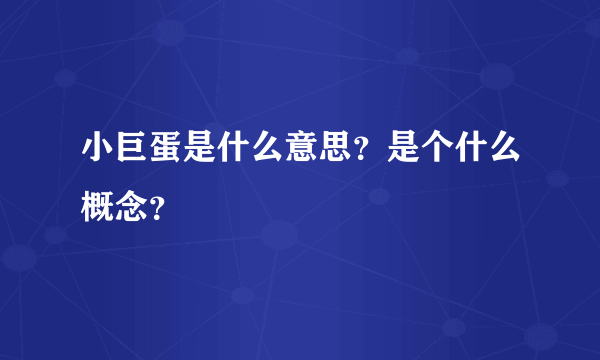 小巨蛋是什么意思？是个什么概念？