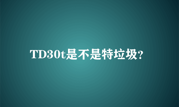 TD30t是不是特垃圾？