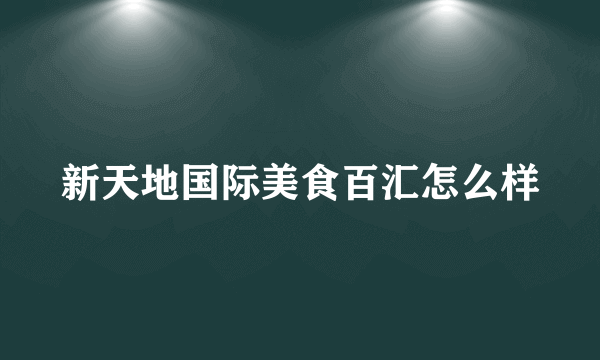 新天地国际美食百汇怎么样